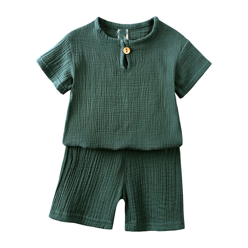 Summer Baby Clothes Cotton and Linen Retro Kids Children Clothes Suits ( Pack of 5 )