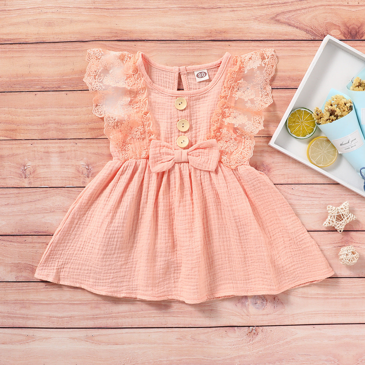 Summer Baby Dress Lace Princess Sleeveless ( Pack of 5 )