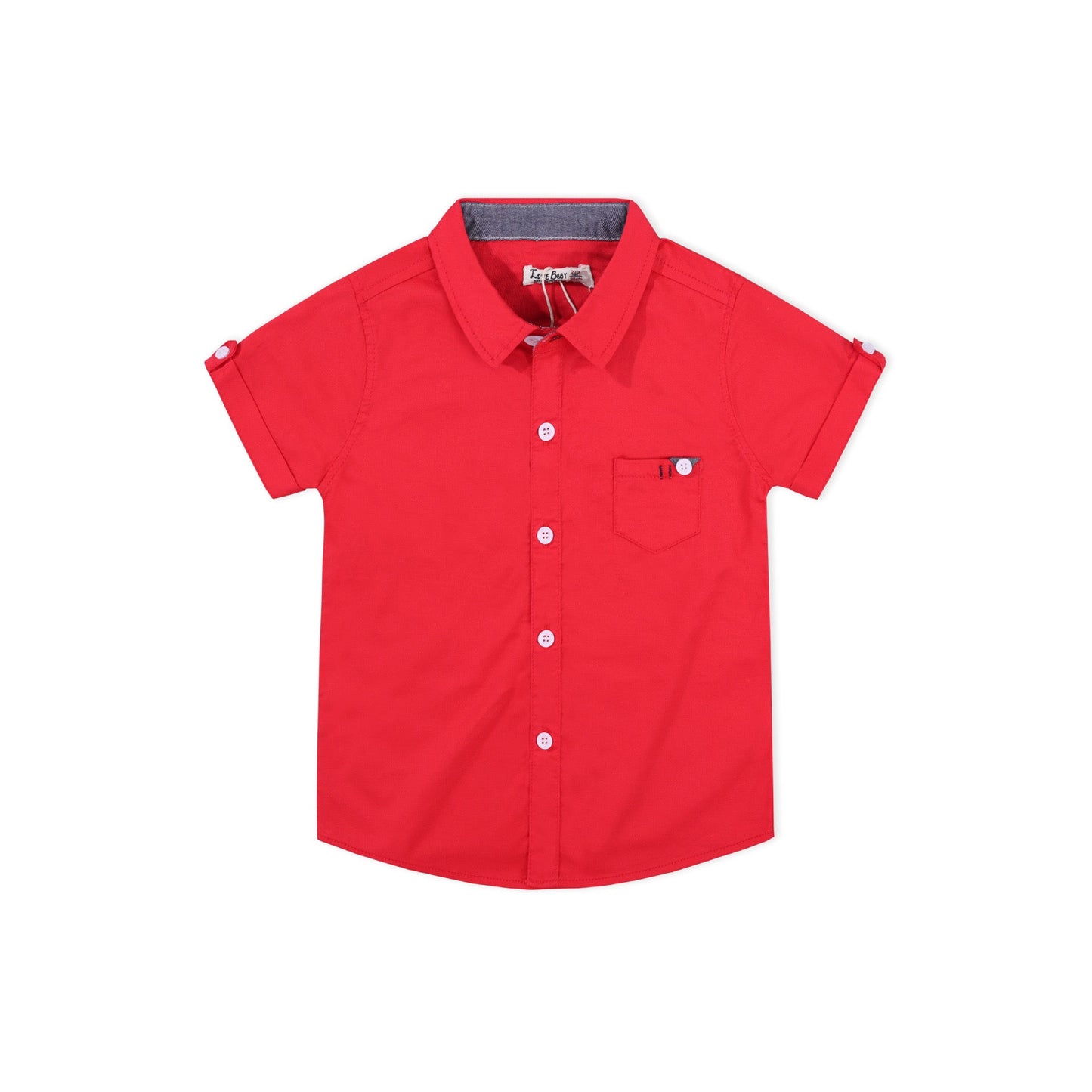 Cotton Tops French Button up Front Pocket Shirts for Kids Boy ( Pack of 5 )