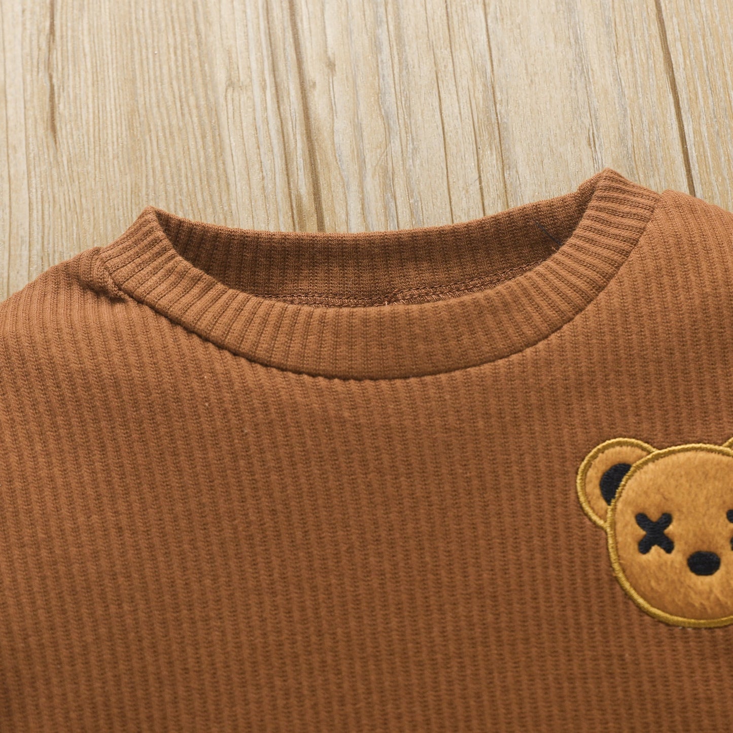 Unisex Baby Tracksuit Outfit Long Sleeve Embroidered Bear Sweatshirts Jogger Set ( Pack of 4 )